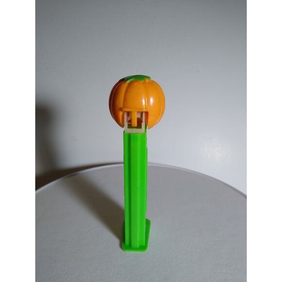 PEZ Goblin Head Candy Container Plastic Pumpkin Head Halloween Orange Green - Picture 3 of 6